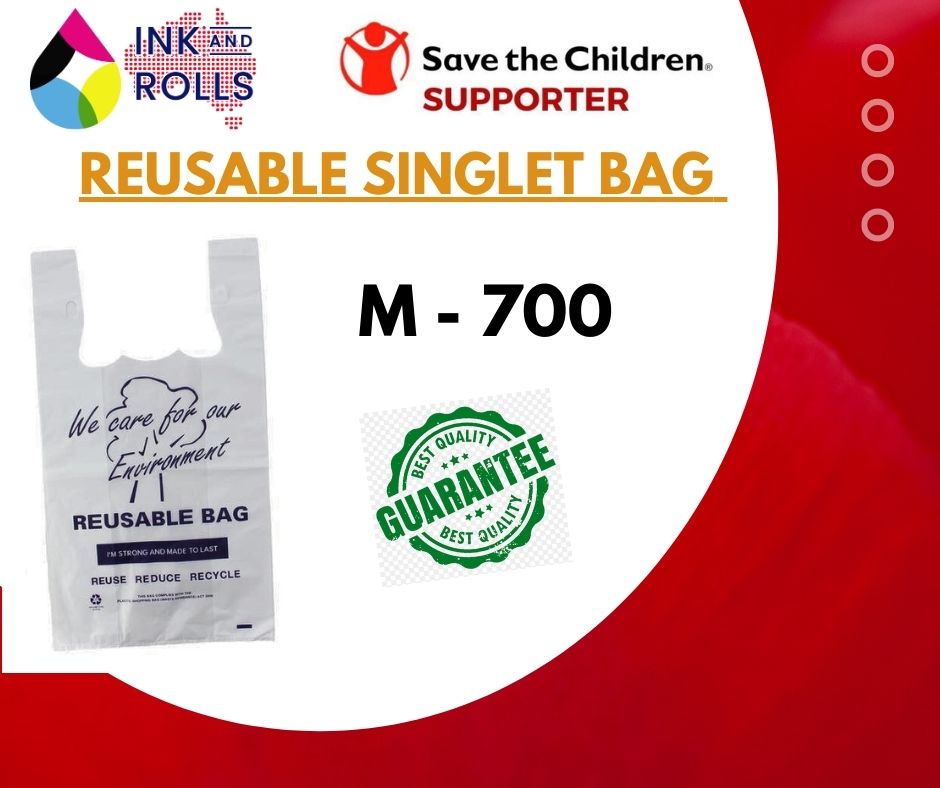 Reusable Medium Plastic Singlet Shopping carry bags Medium