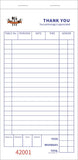 100x TRIPLICAT Carbonless Restaurant Docket Book size 19.5CMx9.5CM 19Lines(3PLY)
