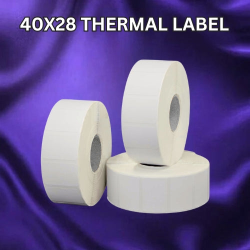 40x28 Thermal Labels 2000 Labels Per Roll 38mm Core 1 Roll