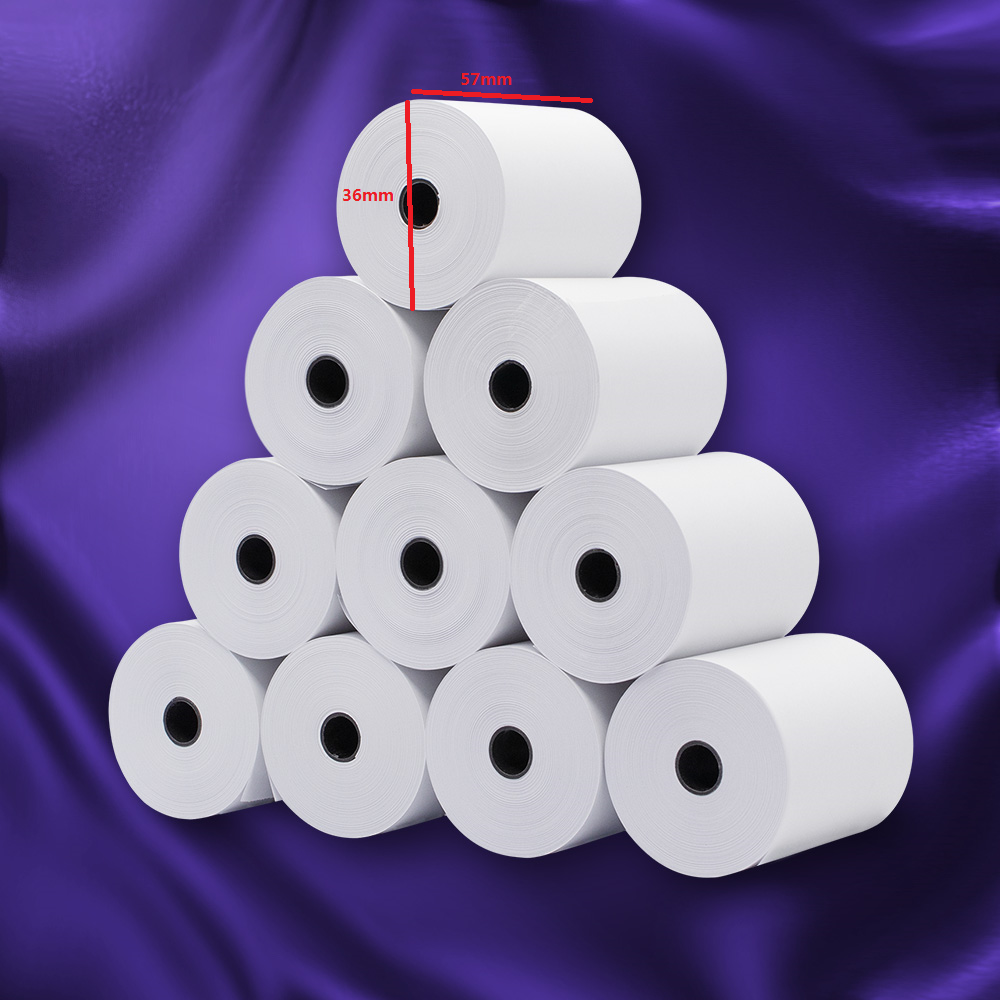 100 Premium Thermal Paper EFTPOS Receipt Roll 57x36 mm