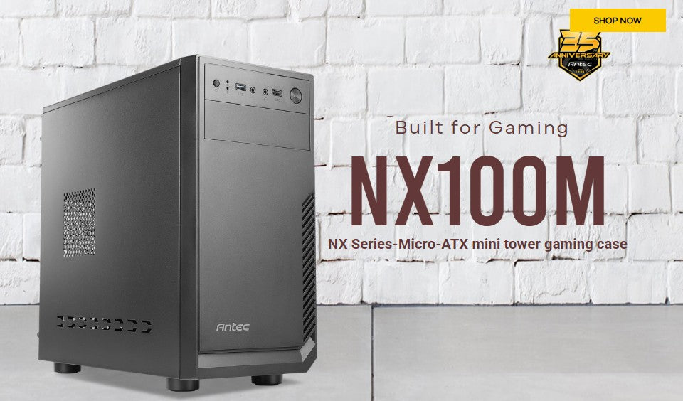 Antec NX100M mATX Business Office Case +  True 450w Continuos PSU. 1x 5.25" ODD, Easy Access USB 3.0 x 2. 1x 80mm Fan. 8PIN EPS, 2x PCIE. TAC 2.0.