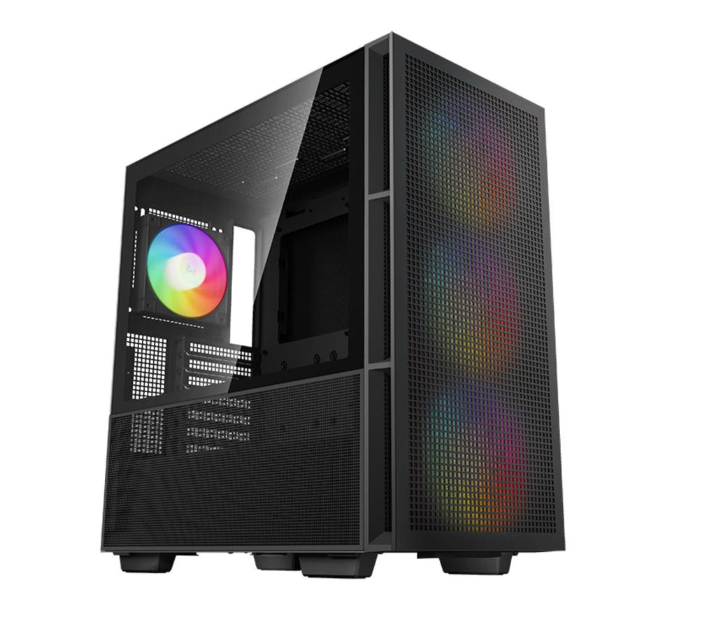 DeepCool CH560 HighAirflow Mid-Tower Case, Mini-ITX/ Micro-ATX/ ATX/ E-ATX, Magnetic Hybrid Mesh, Tempered Glass, 3 Pre-Installed 140mm ARGB Fans