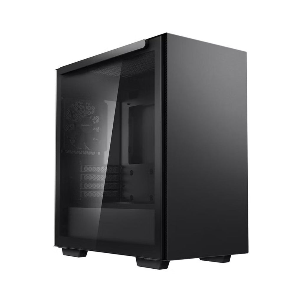 DeepCool MACUBE 110 Black Minimalistic Micro-ATX Case, Magnetic Tempered Glass Panel, Removable Drive Cage, Adjustable GPU Holder, 1xPreinstalled Fan