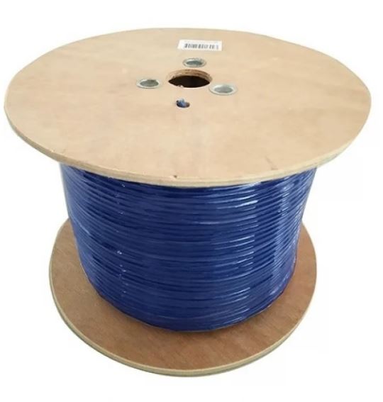8Ware 350m CAT6 Cable Roll Blue Bare Solid Copper Twisted Core PVC Jacket >305m