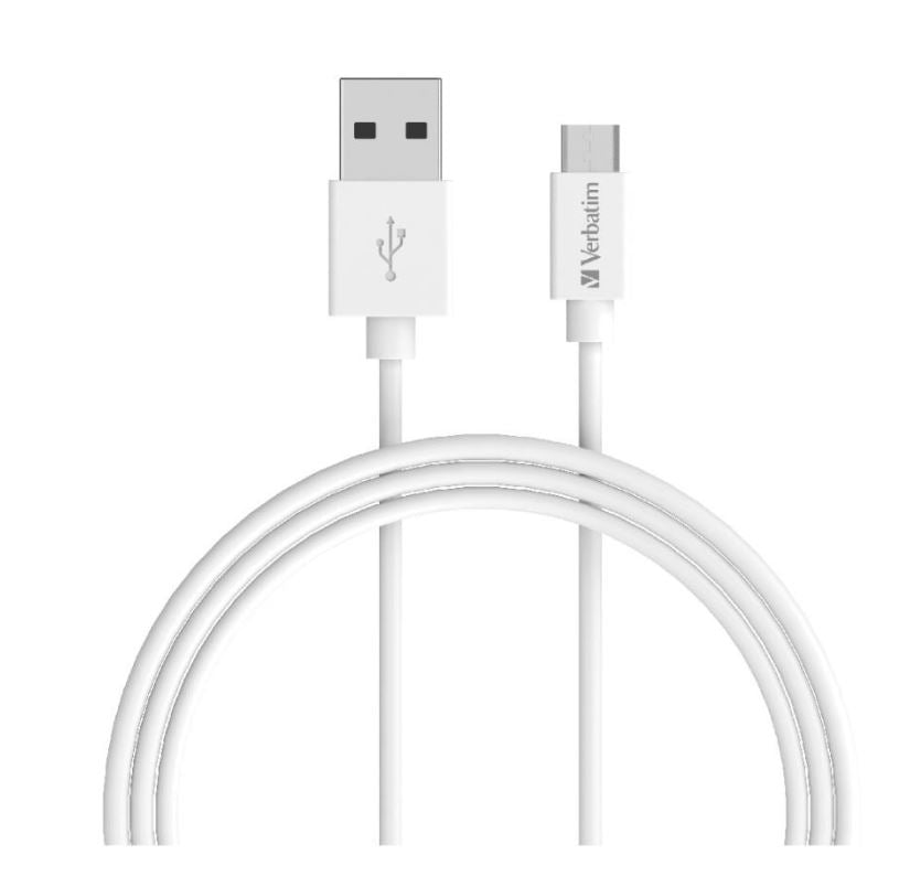 (LS) Verbatim Charge  Sync microUSB Cable 1m - White