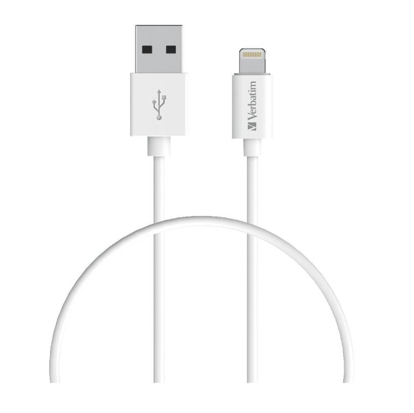 Verbatim Charge  Sync Lightning Cable 1m - White--Lightning to USB A (>66580) (LS)