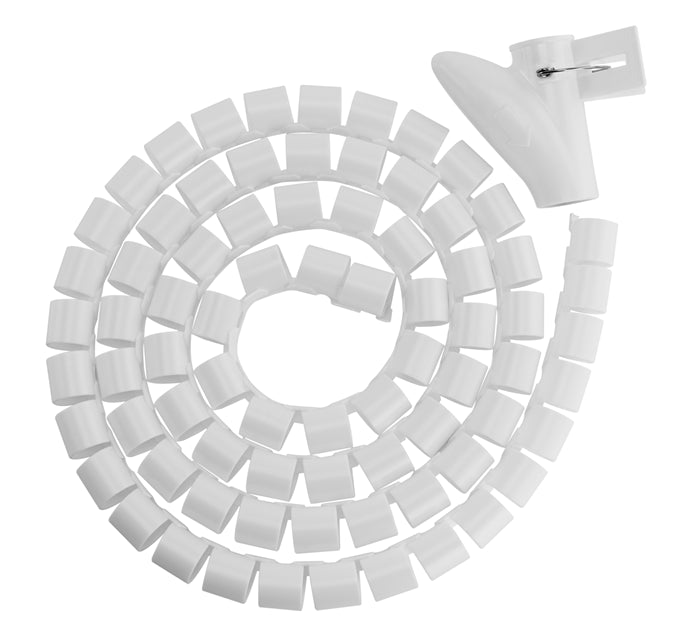 Brateck 25mm/1" Diameter Coiled Tube Cable Sleeve Material Polyethylene(PE) Dimensions 1000x25mm - White (LS)