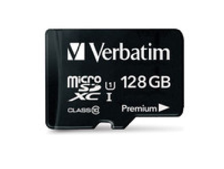 Verbatim Micro SDXC 128GB (Class 10 UHS-I) w Adaptor - 600x,  90 MB/Second, High Capacity and fast transfer. Mobile, Camera, Backup. Water Resistant