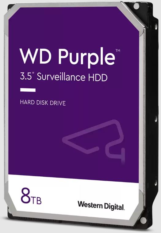Western Digital WD Purple 8TB 3.5" Surveillance HDD 256MB Cache SATA  3-Year Limited Warranty