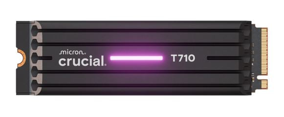 Crucial T710 4TB PCIe Gen5 NVMe 2280 SSD w Heatsink - 14500/13800 MB/s R/W 2400TBW 2.3M IOPs 1.5M hrs MTTF with DirectStorage for Intel  AMD 5yrs