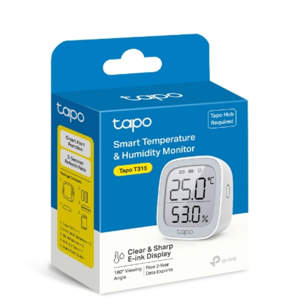 TP-Link Tapo Smart Temperature  Humidity Monitor, Real-Time  Accurate, E-ink Display, Free Data Storage  Visual Graphs,