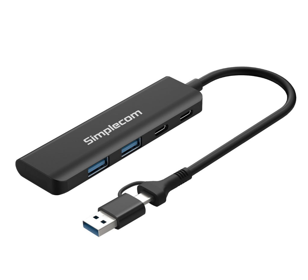 Simplecom CH385 SuperSpeed USB-A and USB-C 4-Port Combo Hub USB 3.2 Gen 1 (2x USB-A and 2x USB-C Ports)