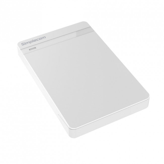 Simplecom SE203 Tool Free 2.5" SATA HDD SSD to USB 3.0 Hard Drive Enclosure - White Enclosure Super Speed USB3.0 offer Transfer Rates Up To 5Gbps