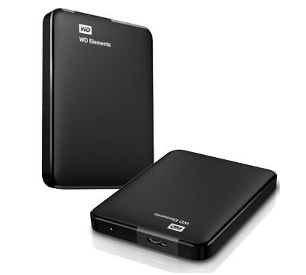 Western Digital WD Elements 1TB USB 3.0 2.5" Portable External Hard Drive - Slim Light Durable Shock Proof Black Plug  Play NTFS for Windows 10/8.1/7