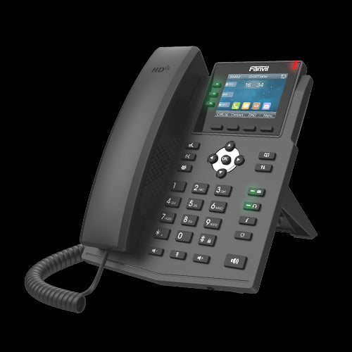 Fanvil X3U Pro Enterprise IP Phone - 2.8" Colour Screen, 3 Lines, No DSS Buttons, Dual Gigabit NIC