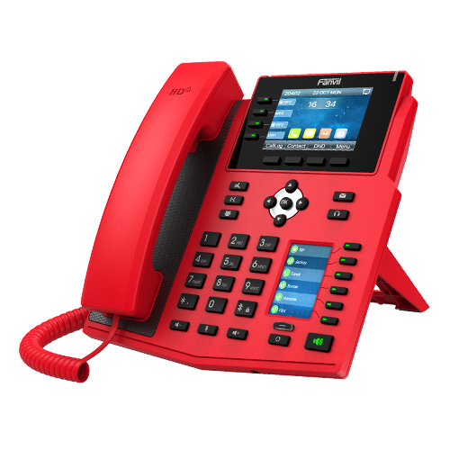 Fanvil X5U-RED High End Enterprise IP Phone - 3.5" Colour Screen, 16 Lines, 40 x DSS Buttons, Dual Gigabit NIC,Bluetooth - 2 Years Warranty - RED