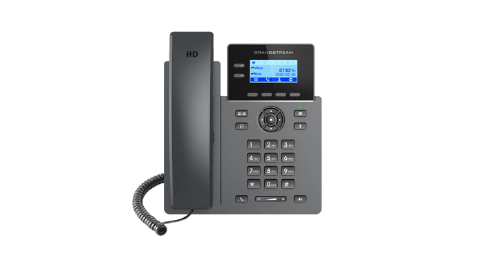 Grandstream GRP2602G Carrier Grade 2 Line IP Phone, 2 SIP Accounts, 2.2" LCD, 132x48 Screen, HD Audio, Powerable Via POE, 5 way Conference, 1Yr Wtyf