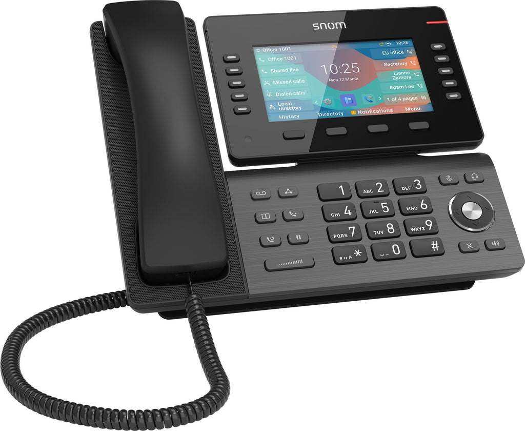 SNOM D865 USB-A DeskTelephone, HD Audio, Hands Free Capability, Bluetooth, Superior Audio Quality,Security (TLS  SRTP)