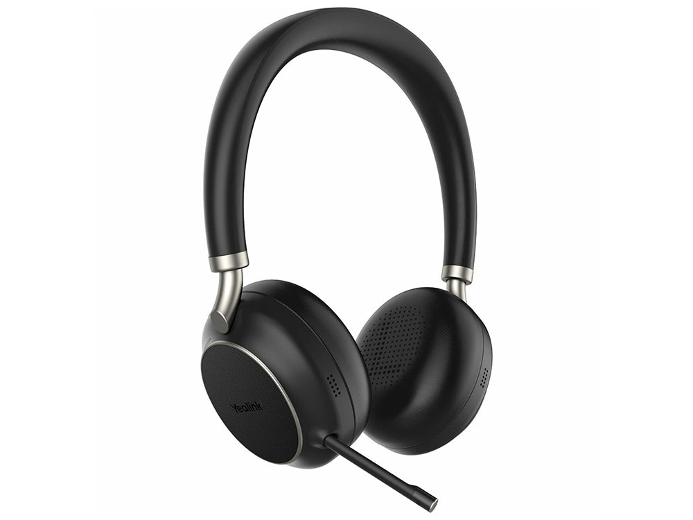 Yealink BH76 UC Certified Bluetooth Wireless Stereo Headset, Black, ANC, USB-A, Rectractable Microphone, 35 hours battey life
