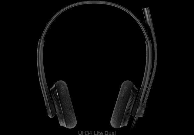 Yealink UH34 Lite Dual Ear Wideband Noise Cancelling Microphone - USB Connection, Foam Ear Cushions, Designed for Microsoft Teams