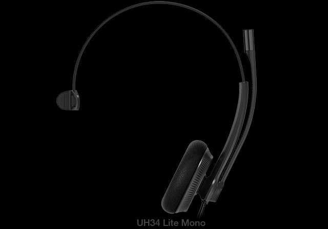 Yealink UH34 Lite Mono Wideband Noise Cancelling Microphone - USB Connection, Foam Ear Cushions, Designed for Microsoft Teams