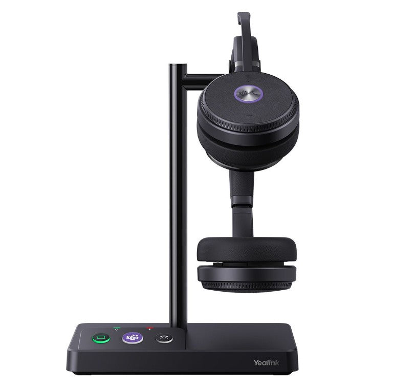 Yealink WH62 Dual Teams DECT Wireless Headset Headset, Busylight On Headset, Leather Ear Cushions, Acoustic Shield Technology, Built-in Ringer