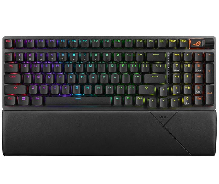 ASUS ROG STRIX SCOPE II 96 WL Snow Switch Wireless Gaming Mechanical Keyboard, Tri-mode Connection, Streamer hotkeys, PBT Keycaps, Quiet