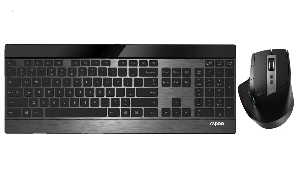 RAPOO 9900M Multi-mode Wireless Ultra-slim Keyboard  Mouse - Bluetooth 4.0, 2.4G Multi-Mode Switch, Ultra-Slim Keys, Adjustable DPI