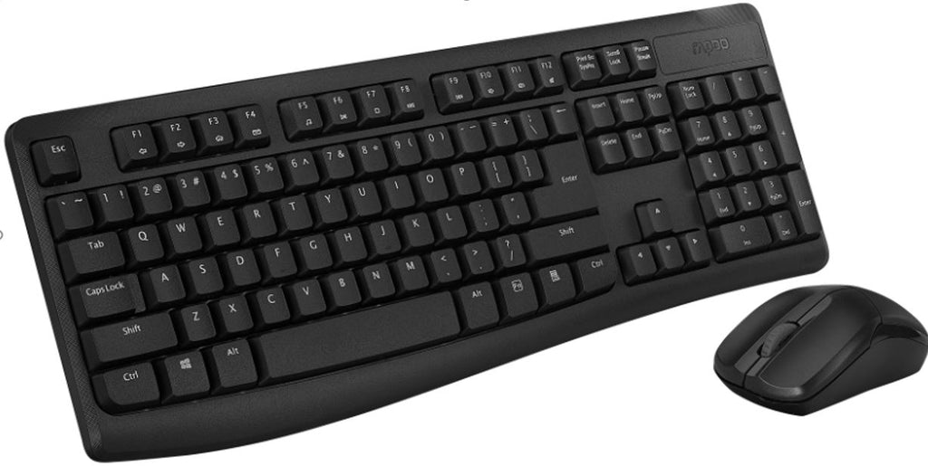 RAPOO X1800Pro Wireless Mouse  Keyboard Combo - 2.4G, 10M Range, Optical, Long Battery, Spill-Resistant Design,1000 DPI, Nano Receiver, Office Choice