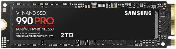 Samsung 990 PRO 2TB, 3-bit MLC V-NAND, M.2 (2280), NVMe 2.0, R/W(Max) 7,450MB/s/6,900MB/s, 1,400K/1,550K IOPS, 1200TBW, 5 Years Warranty