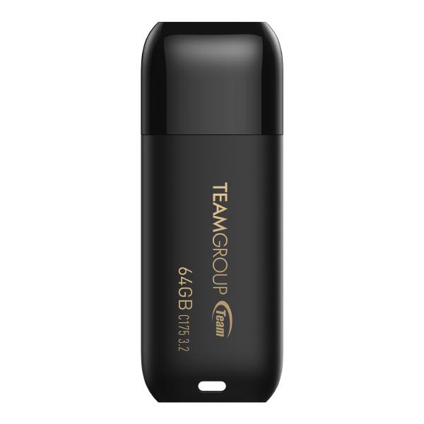 Team Group C175 USB 3.2 G1 Flash Drive 64GB, Read (Max) 100MB/s Black