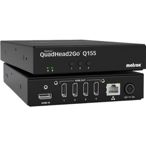 Matrox QuadHead2Go Q155 HDMI Multi-Monitor Controller Appliance, 4x HDMI, 1x RJ45, 2 YR WTY