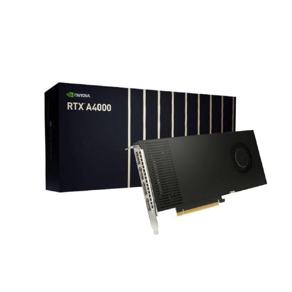 NVIDIA RTX A4000, 16GB, GDDR6 256-bit, 448GB/s, PCIe 4.0 x16, Single Slot, 4x DisplayPort 1.4a, 140W, Ampere
