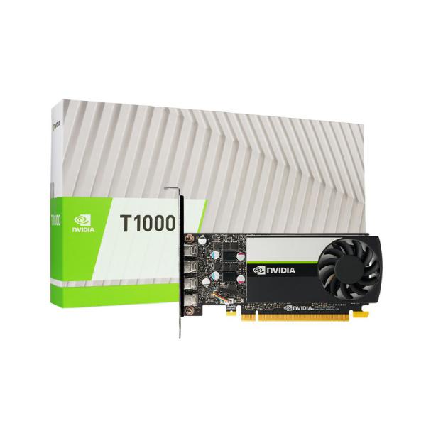 NVIDIA T1000, 8GB, GDDR6 128-bit, 160GB/s, PCIe 3.0 x 16, Single Slot, 4x Mini DisplayPort 1.4, 50W, Turing, 3YR Warranty