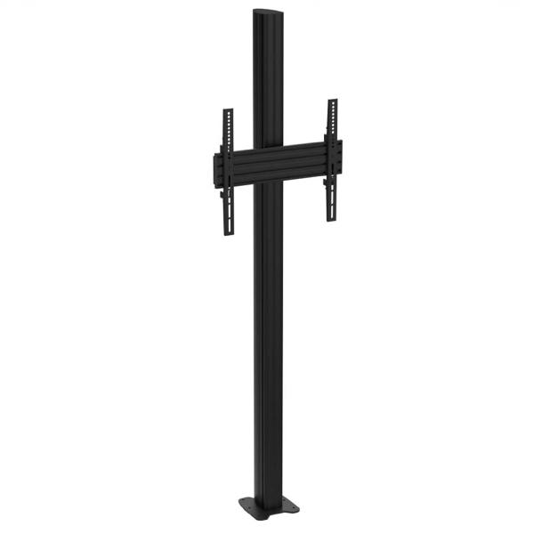 Atdec ADBS-1-4FP Single Floor Mount. Max Load: 50kg. VESA up to 400x400. Black. 10 Year Warranty