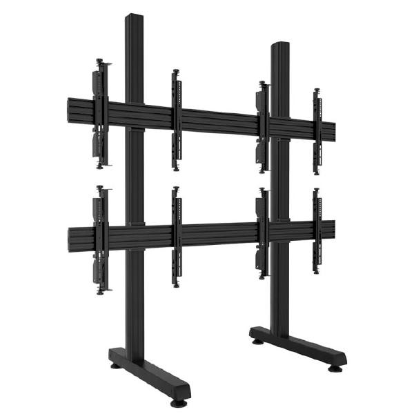 Atdec 2x2 Freestanding Video Wall Mount. Max load per display: 50kg. Universal VESA to 400 high. Black