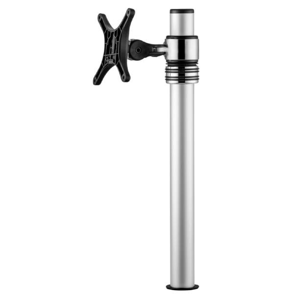 NQR *Open Box* Atdec Single Monitor Short Arm Mount on Post. Max load: 8kg. VESA up to 100x100. Polished Silver. Full 10 Year Warranty