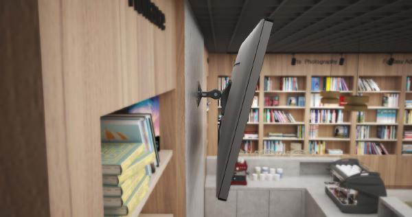 Swivel mount. Max weight: 8kg VESA: 100x100