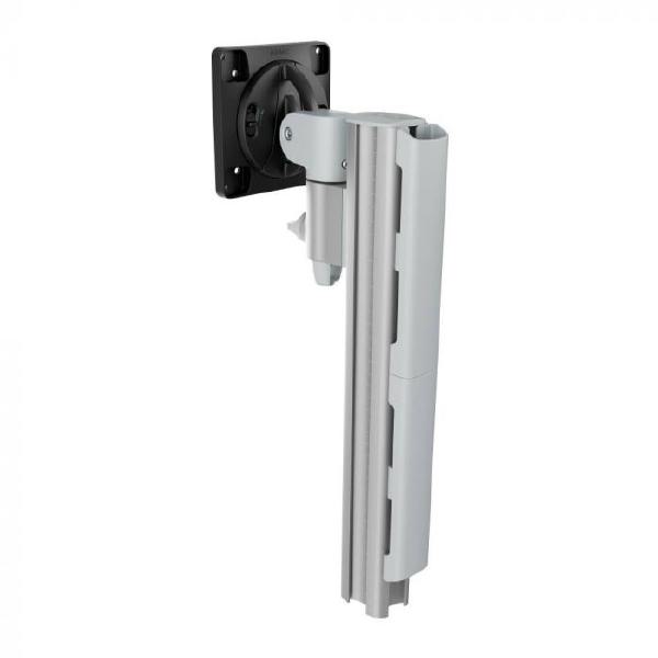 Atdec AWMS-1340 130mm Arm + 400mm Post / 12kg (26.5lb) Flat Screens, 10kg (22lb) Curved Screens + Heavy-Duty F Clamp Desk Fixing, Silver