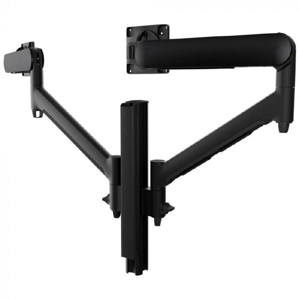 Atdec AWMS-2-D40 Dual Dynamic Monitor Arms on 400mm Post. Max Load: 8kg, Heavy Duty F-Clamp Desk Fixing, VESA up to 100x100. Black.