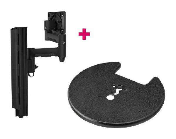 Atdec AWMS-4640 Single 18&quot; Monitor Arm on 15.7&quot; Post and Grommet Clamp Desk Fixing, Black