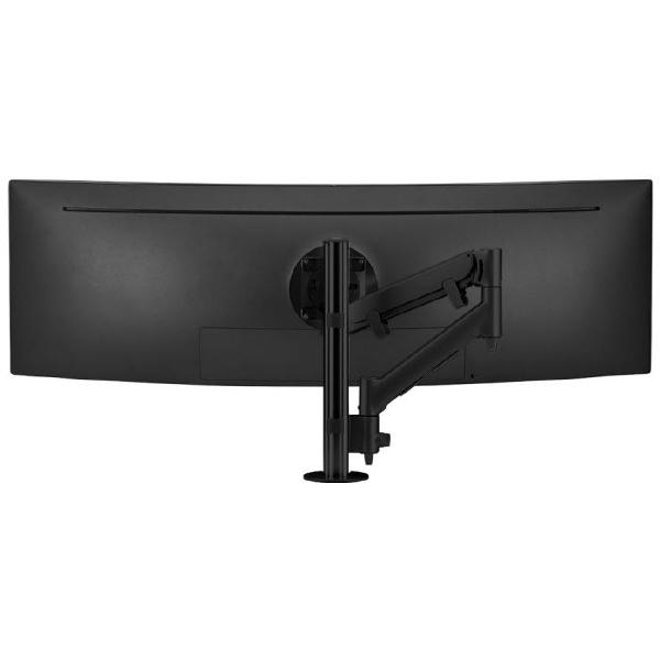 Atdec AWMS-HX40 Heavy Duty Dynamic Arm on Post. Max Load: 6-14kg (Flat) 12kg (Curved), Heavy Duty F-Clamp Desk Fixing, Black