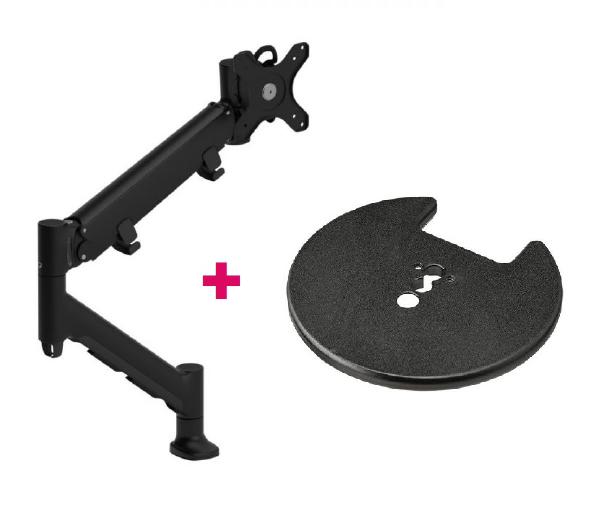 Atdec AWMS-HXB Heavy Duty 23.5&quot; Dynamic Monitor Arm and Grommet Clamp Desk Fixing, Black