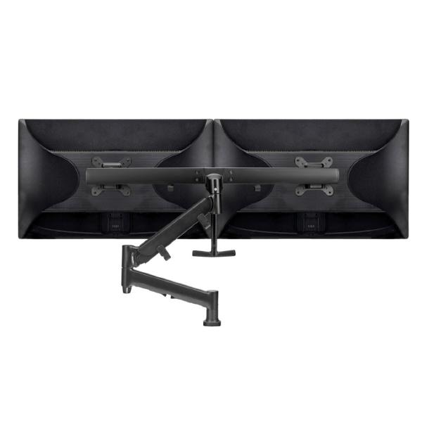 Atdec AWMS-RHXB Tandem Dynamic Dual Monitor Mount. Heavy Duty F-Clamp Desk Fixing. Max Load 2-7kg. Up to 27" screens. Black