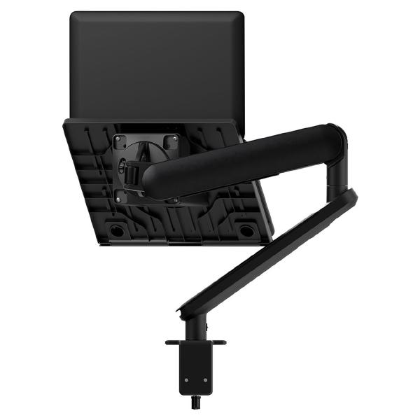 Atdec Ora High-Performance Dynamic Monitor Arm with Laptop Tray. Up to 18&quot; laptops, Max Load 7kg, F-Clamp Desk Fixing. Black