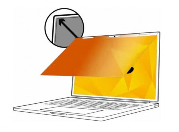 3M Gold Privacy Filter for 15.6" Laptop with 3M COMPLY Flip Attach, Adhesive Strips and Slide Mounts, 16:9