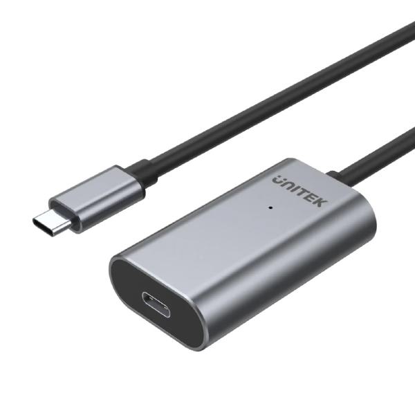 Unitek 5M USB Type-C Active Extension Cable, Grey, Unitek Gift Box