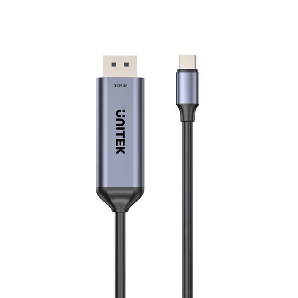 Unitek USB-C to DisplayPort 8K@60Hz BiDirectional 1.8m Cable, backward compatible, Support: HDCP 2.3, Dynamic HDR, Data transfer rate of 10Gbps