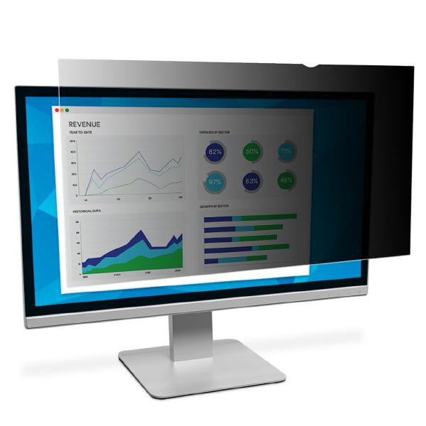 3M Privacy Filter for 20" Monitor with Adhesive Strips,and Slide Mounts, 16:9