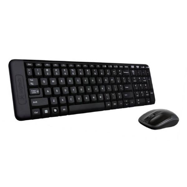 Logitech Wireless Keyboard &amp; Mouse Combo, MK220, Black, USB Receiver, )